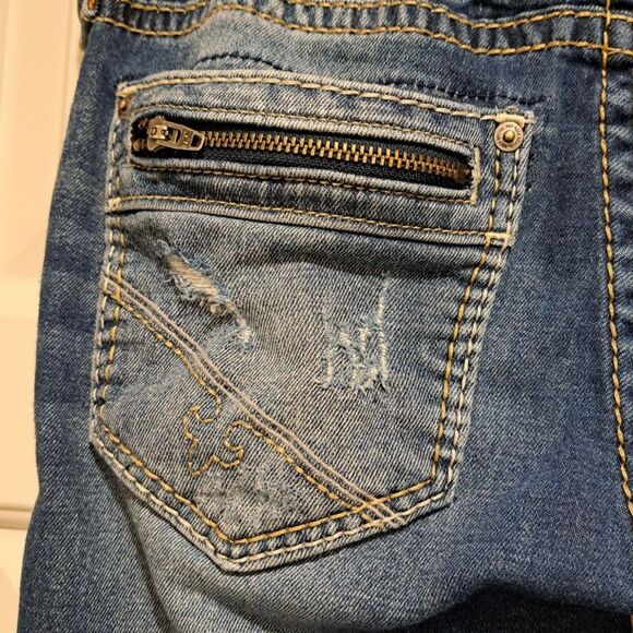 Rock Revival Joyelle Jeans Distressed Denim Straight Leg Low Rise Women's 28 - Picture 9 of 16